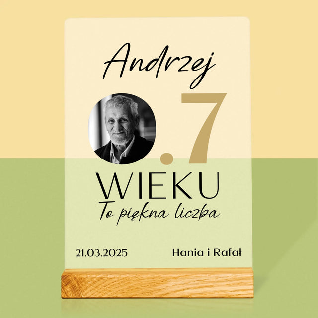 Zdjęcie I Podpis: 0.7 Wieku - Wydruk Na Szkle Akrylowym