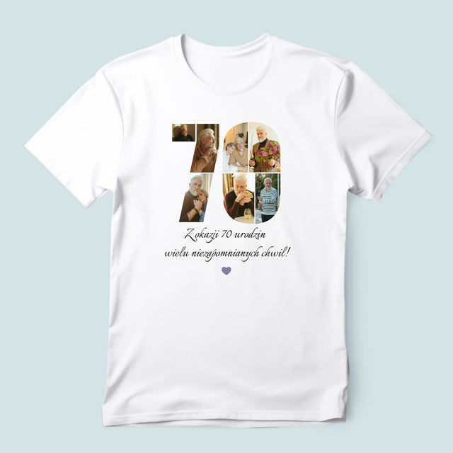 Kształt Ze Zdjęć: 70 Urodziny Życzenia - Koszulka Męska