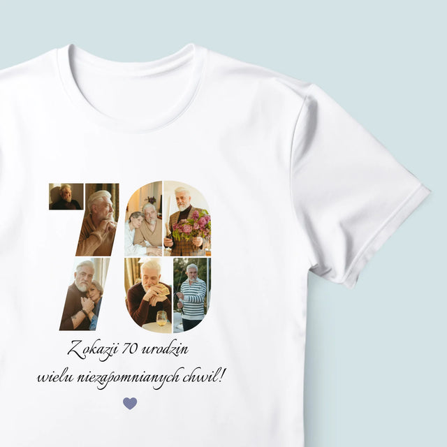 Kształt Ze Zdjęć: 70 Urodziny Życzenia - Koszulka Męska