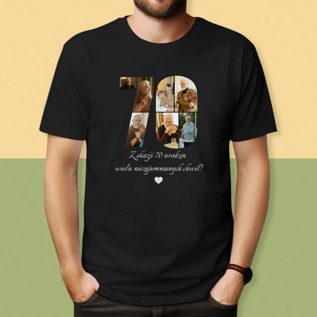Kształt Ze Zdjęć: 70 Urodziny Życzenia - Koszulka Męska