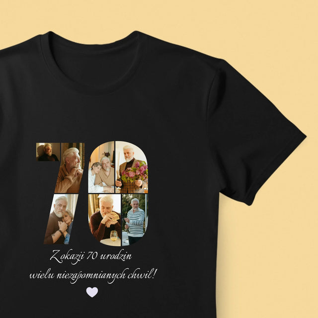 Kształt Ze Zdjęć: 70 Urodziny Życzenia - Koszulka Męska