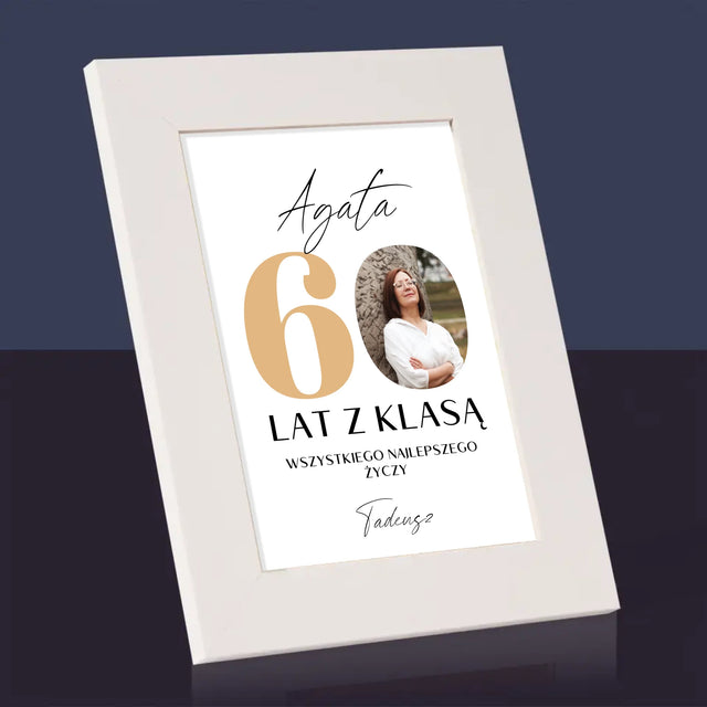 Zdjęcie i Podpis: 60 Lat z Klasą - Ramka Na Zdjęcie