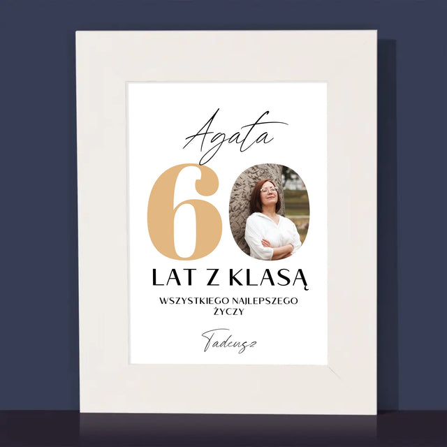 Zdjęcie i Podpis: 60 Lat z Klasą - Ramka Na Zdjęcie