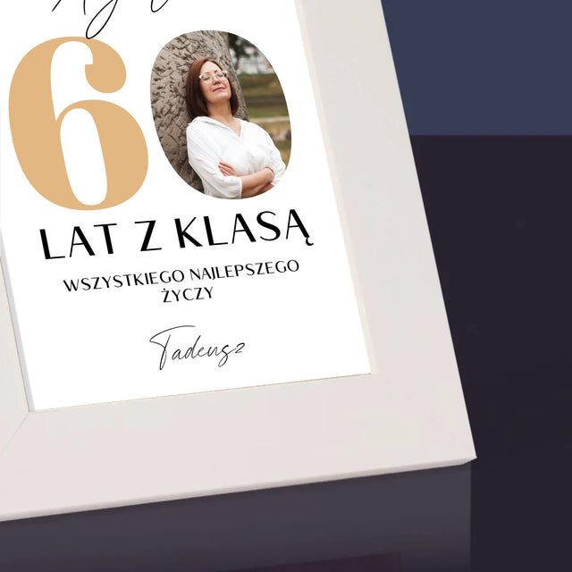 Zdjęcie i Podpis: 60 Lat z Klasą - Ramka Na Zdjęcie