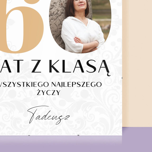 Zdjęcie i Podpis: 60 Lat z Klasą - Personalizowany Plakat