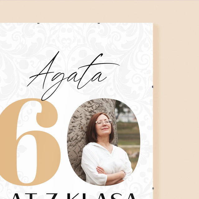 Zdjęcie i Podpis: 60 Lat z Klasą - Personalizowany Plakat