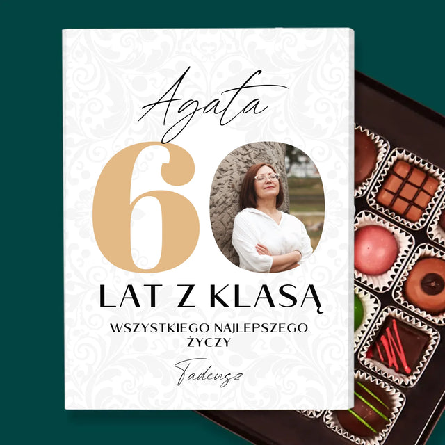 Zdjęcie i Podpis: 60 Lat z Klasą - Personalizowane Praliny