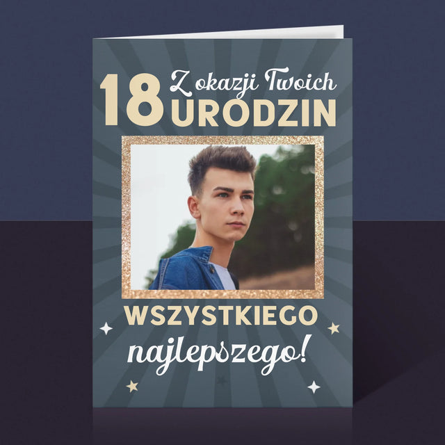 Imię i Podpis: Z okazji twoich 18 urodzin - Kartka z Życzeniami