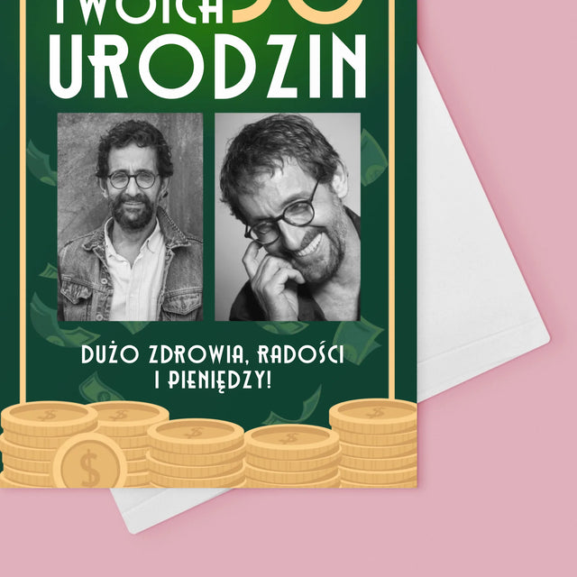 Imię i Podpis: Nagroda specjalna z okazji 50 urodzin - Kartka z Życzeniami