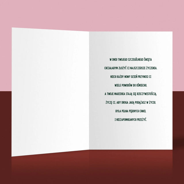 Imię i Podpis: Nagroda specjalna z okazji 50 urodzin - Kartka z Życzeniami