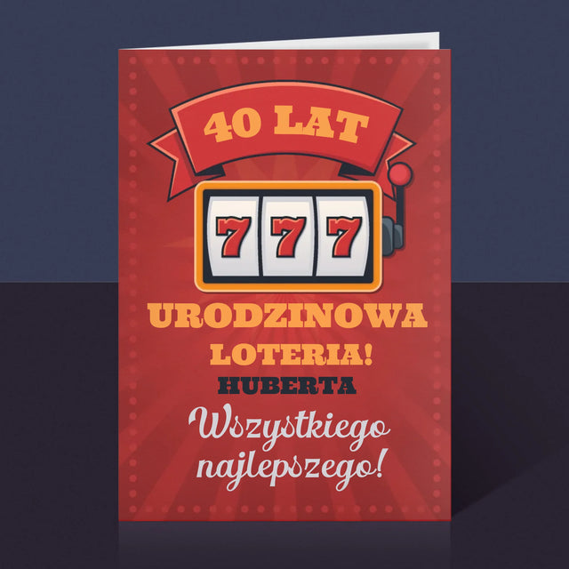 Imię i Podpis: Urodzinowa loteria jackpot - Kartka z Życzeniami