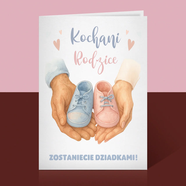 Imię i Podpis: Zostaniecie dziadkami - Kartka z Życzeniami