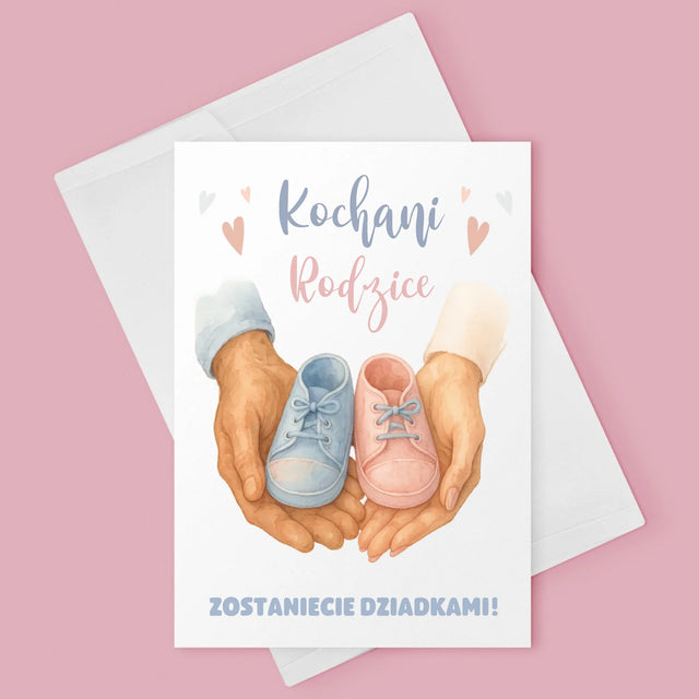 Imię i Podpis: Zostaniecie dziadkami - Kartka z Życzeniami