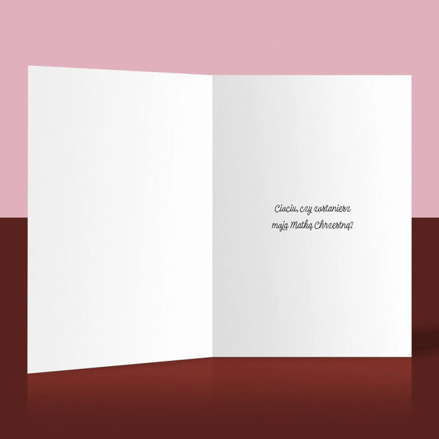 Imię i Podpis: Ciociu czy zostaniesz moją chrzestną - Kartka z Życzeniami