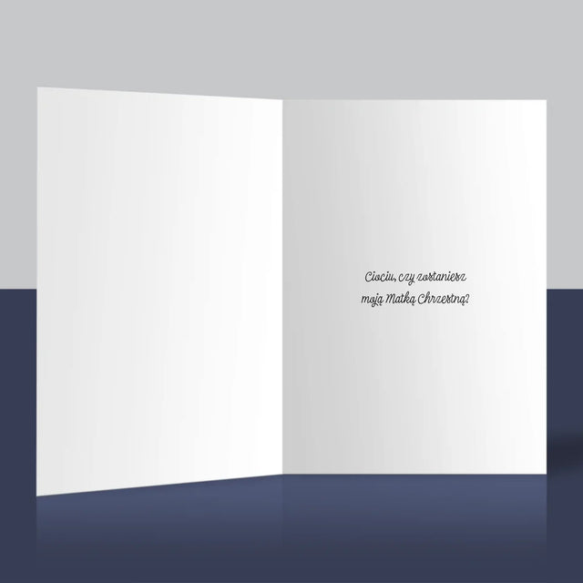 Imię i Podpis: Ciociu czy zostaniesz moją chrzestną - Kartka z Życzeniami