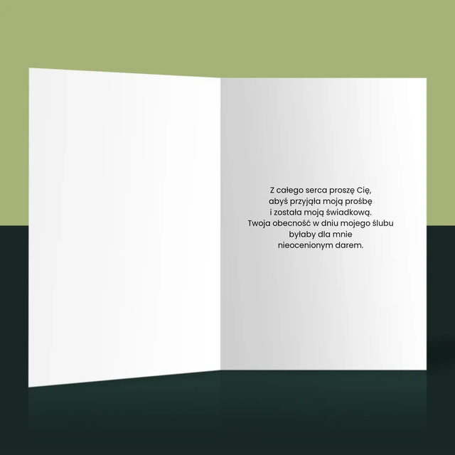 Imię i Podpis: Pytanie do świadkowej - Kartka z Życzeniami