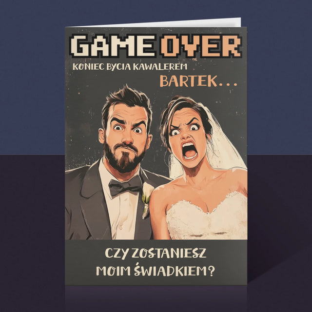 Imię i Podpis: Game over pytanie do świadka - Kartka z Życzeniami