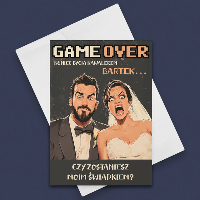 Imię i Podpis: Game over pytanie do świadka - Kartka z Życzeniami
