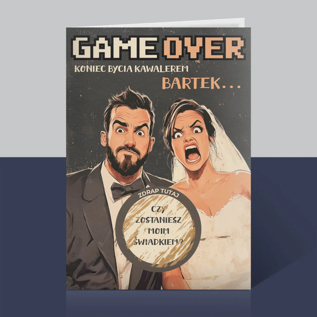 Imię i Podpis: Game over pytanie do świadka - Kartka z Życzeniami