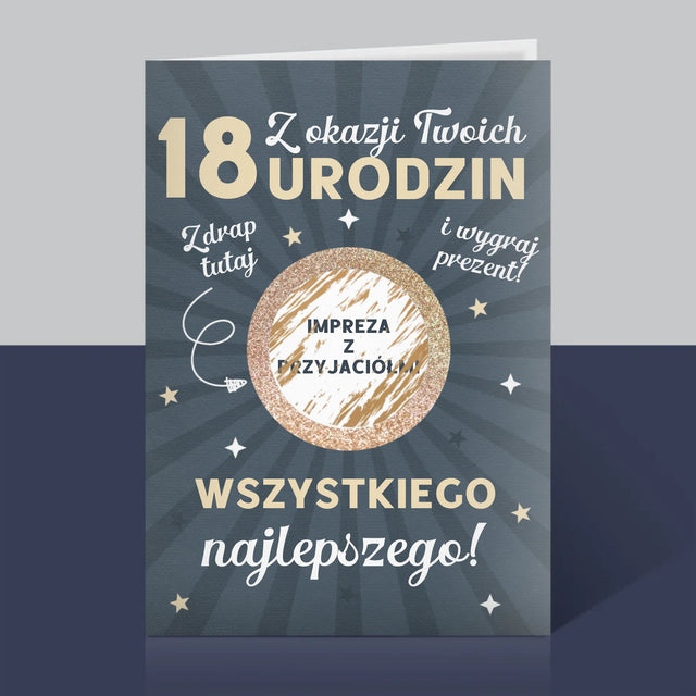 Imię i Podpis: Z okazji twoich 18 urodzin - Kartka z Życzeniami