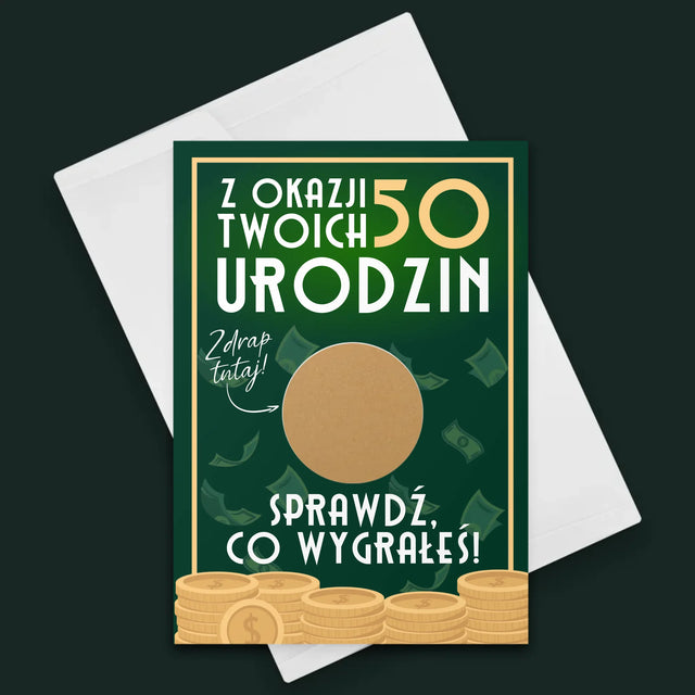 Imię i Podpis: Nagroda specjalna z okazji 50 urodzin - Kartka z Życzeniami