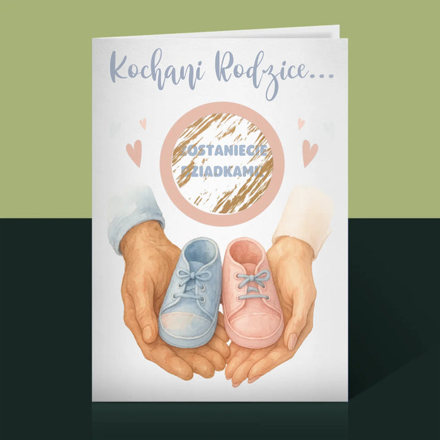 Imię i Podpis: Zostaniecie dziadkami - Kartka z Życzeniami