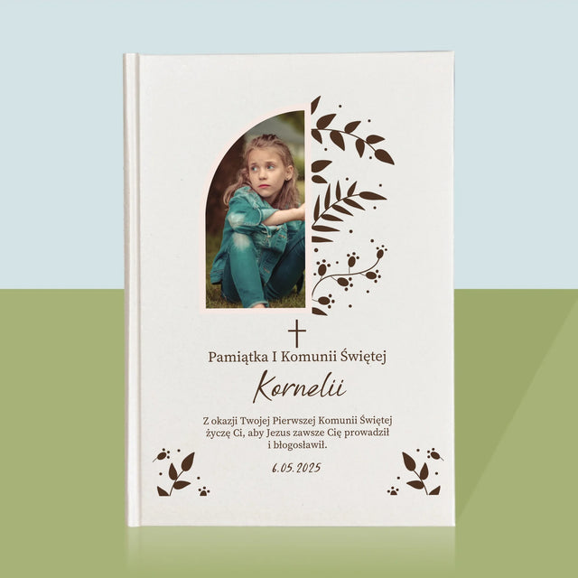 Zdjęcie i Podpis: Pierwsza Komunia Święta Listki - Biblia z Nadrukiem