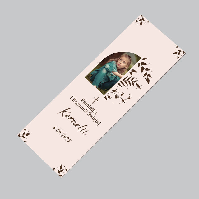 Zdjęcie i Podpis: Pierwsza Komunia Święta Listki - Magnes Na Lodówkę