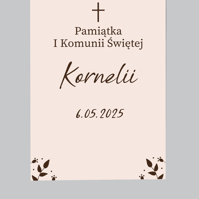 Zdjęcie i Podpis: Pierwsza Komunia Święta Listki - Magnes Na Lodówkę