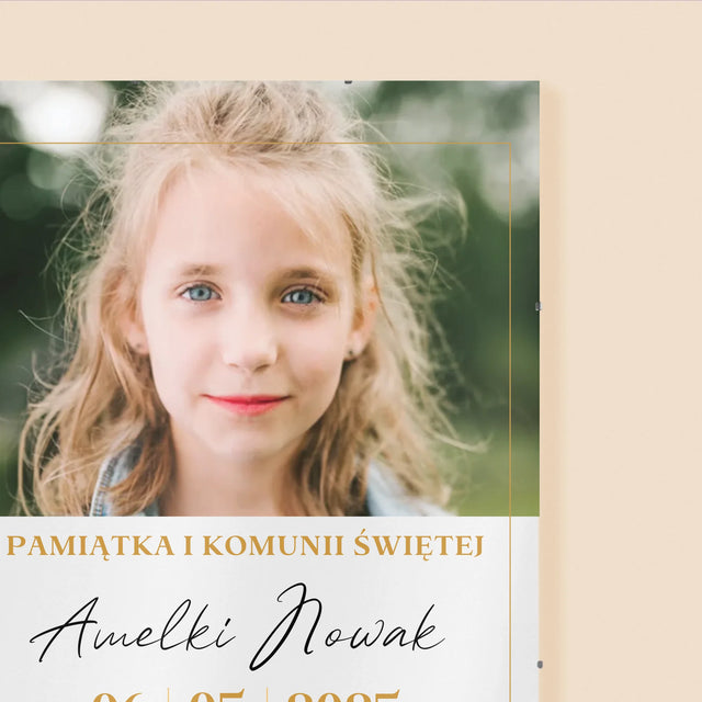 Zdjęcie i Podpis: Życzenia z Okazji Pierwszej Komunii Świętej - Personalizowany Plakat