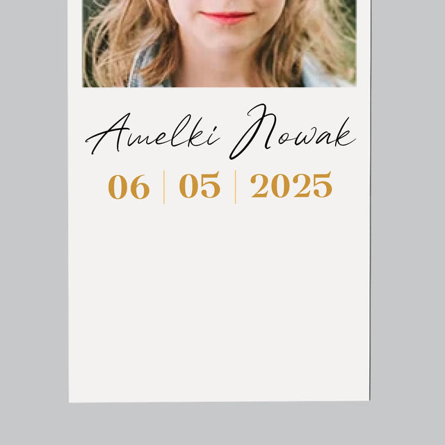 Zdjęcie i Podpis: Życzenia z Okazji Pierwszej Komunii Świętej - Magnes Na Lodówkę