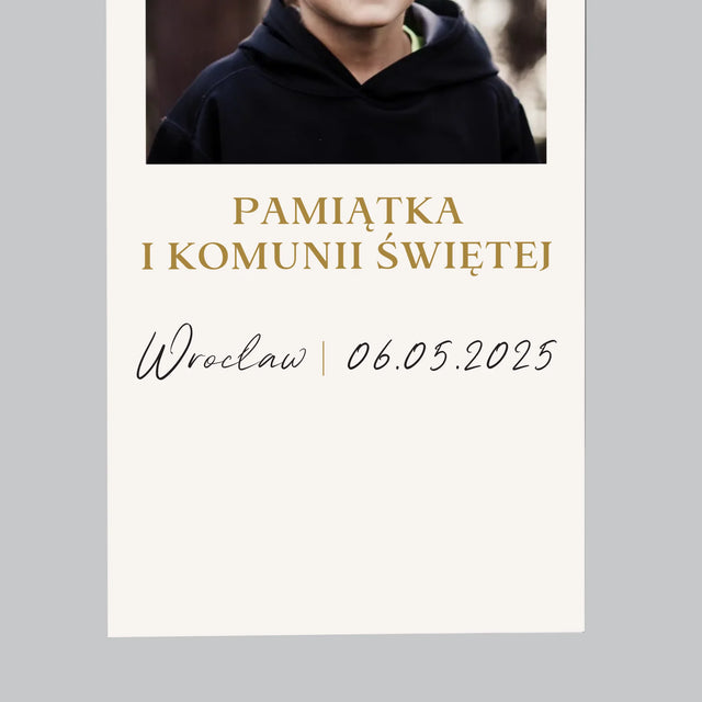 Zdjęcie i Podpis: Pamiątka Komunii Klasyczna - Magnes Na Lodówkę