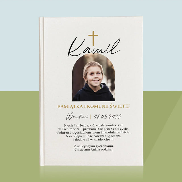 Zdjęcie i Podpis: Pamiątka Komunii Klasyczna - Biblia z Nadrukiem