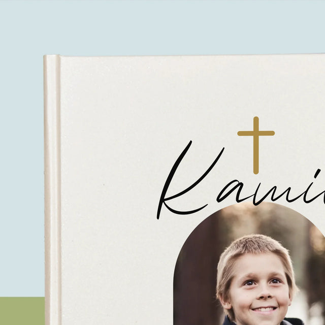 Zdjęcie i Podpis: Pamiątka Komunii Klasyczna - Biblia z Nadrukiem