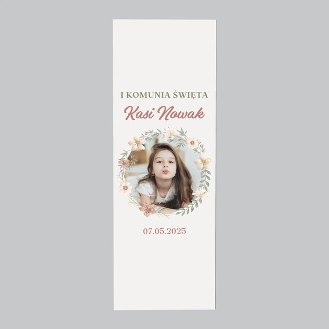 Zdjęcie i Podpis: Pierwsza Komunia Kwiaty - Magnes Na Lodówkę