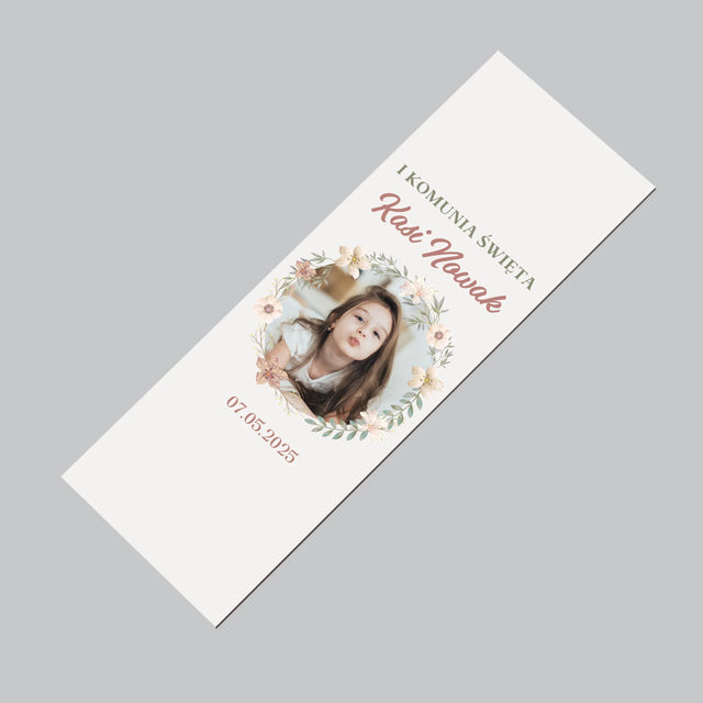 Zdjęcie i Podpis: Pierwsza Komunia Kwiaty - Magnes Na Lodówkę