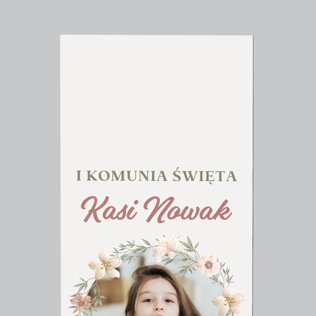 Zdjęcie i Podpis: Pierwsza Komunia Kwiaty - Magnes Na Lodówkę