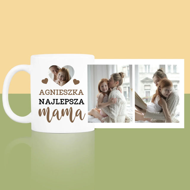 Fotokolaż: Najlepsza Mama Serce - Kubek z Nadrukiem