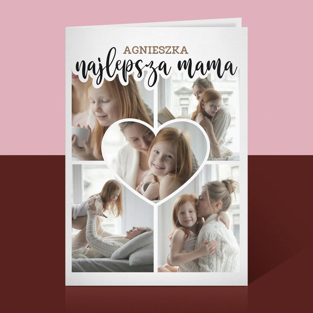 Fotokolaż: Najlepsza Mama Serce - Kartka z Życzeniami