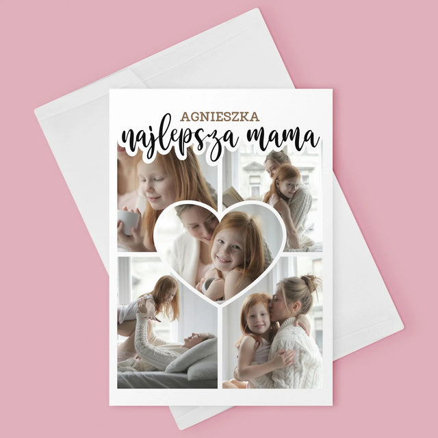 Fotokolaż: Najlepsza Mama Serce - Kartka z Życzeniami