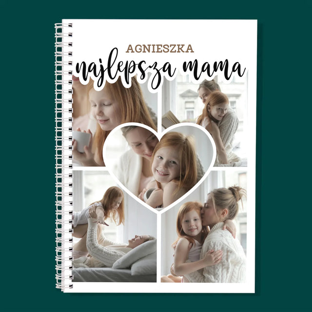 Fotokolaż: Najlepsza Mama Serce - Planer Dzienny Na Spirali