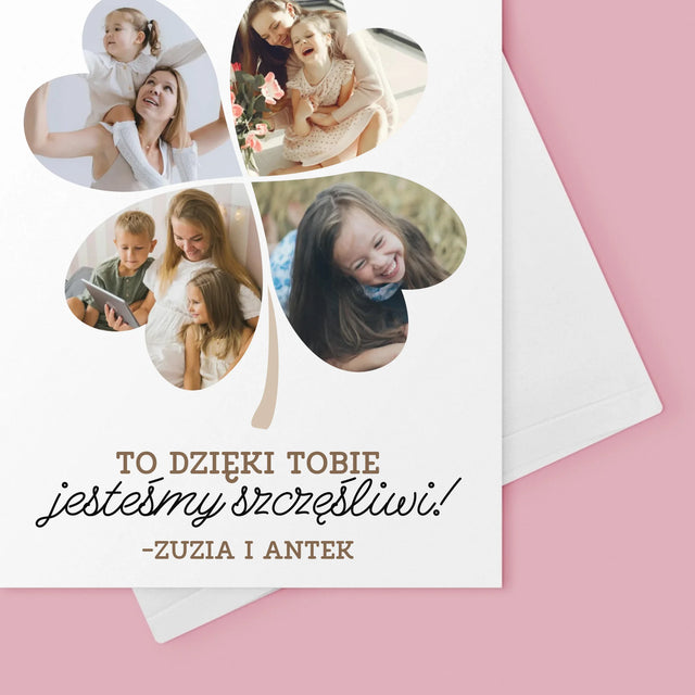 Fotokolaż: Mamo, To Dzięki Tobie Jesteśmy Szczęśliwi! - Kartka z Życzeniami