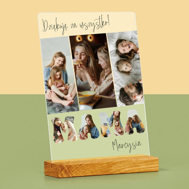 Fotokolaż: Mamo Dziękuję Za Wszystko - Wydruk Na Szkle Akrylowym