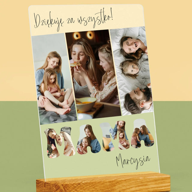 Fotokolaż: Mamo Dziękuję Za Wszystko - Wydruk Na Szkle Akrylowym