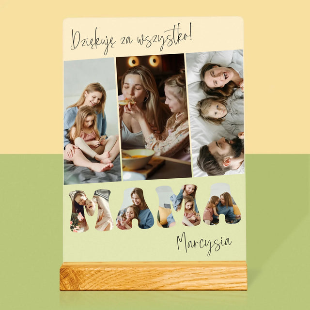 Fotokolaż: Mamo Dziękuję Za Wszystko - Wydruk Na Szkle Akrylowym