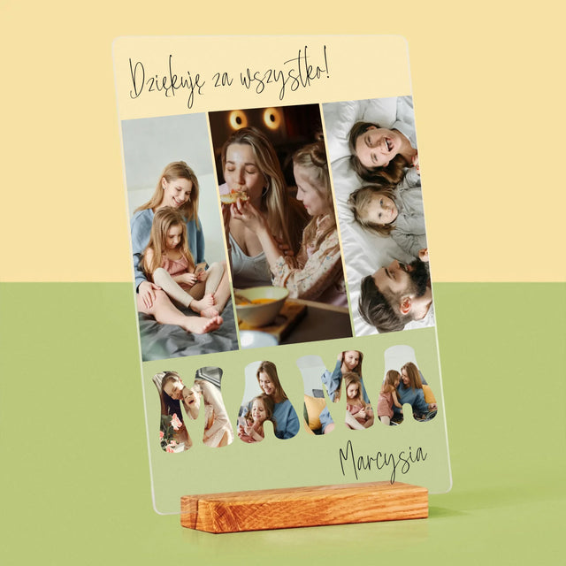 Fotokolaż: Mamo Dziękuję Za Wszystko - Wydruk Na Szkle Akrylowym