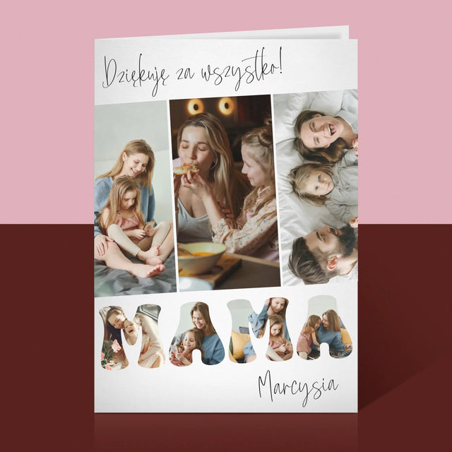 Fotokolaż: Mamo Dziękuję Za Wszystko - Kartka z Życzeniami