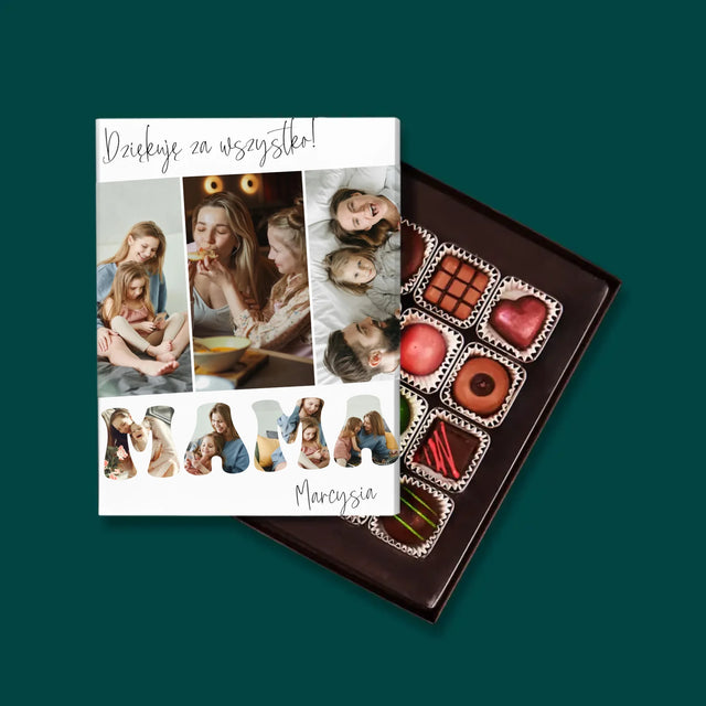 Fotokolaż: Mamo Dziękuję Za Wszystko - Personalizowane Praliny