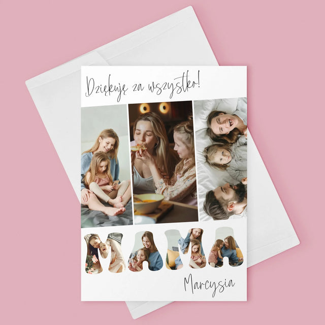Fotokolaż: Mamo Dziękuję Za Wszystko - Kartka z Życzeniami