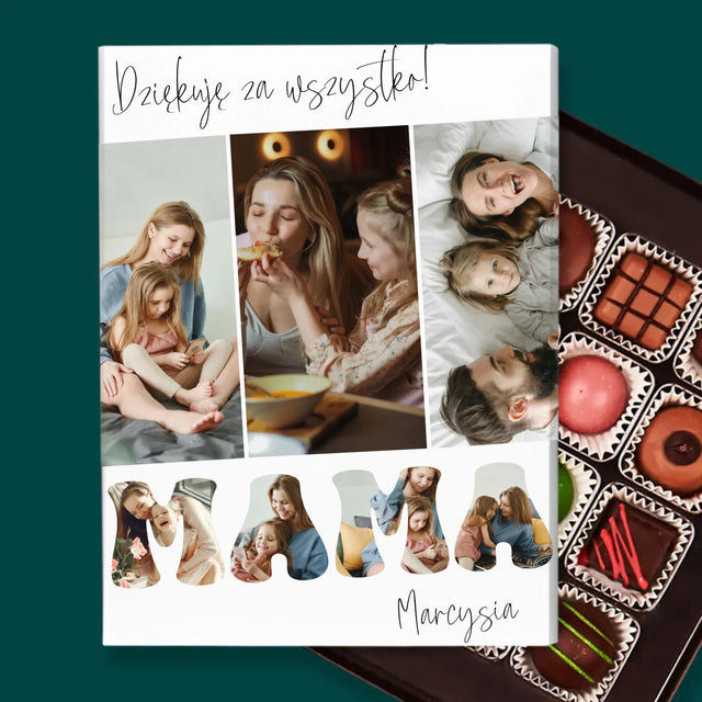 Fotokolaż: Mamo Dziękuję Za Wszystko - Personalizowane Praliny
